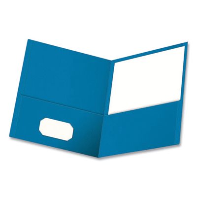 ETS TWIN-POCKET FOLDER, EMBOSSED LEATHER GRAIN LHT BL 25 / BX